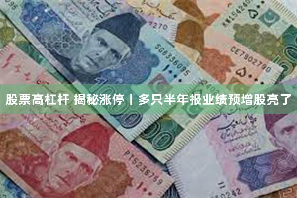 股票高杠杆 揭秘涨停丨多只半年报业绩预增股亮了