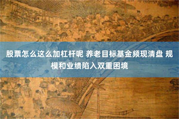 股票怎么这么加杠杆呢 养老目标基金频现清盘 规模和业绩陷入双重困境