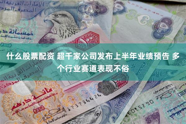 什么股票配资 超千家公司发布上半年业绩预告 多个行业赛道表现不俗