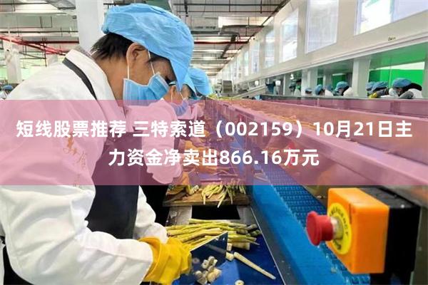 短线股票推荐 三特索道（002159）10月21日主力资金净卖出866.16万元