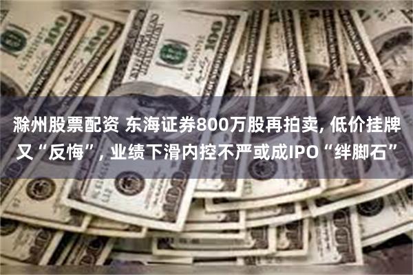 滁州股票配资 东海证券800万股再拍卖, 低价挂牌又“反悔”, 业绩下滑内控不严或成IPO“绊脚石”