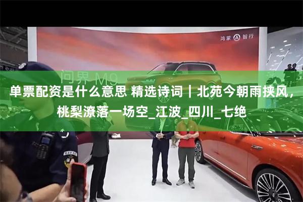 单票配资是什么意思 精选诗词｜北苑今朝雨挟风，桃梨潦落一场空
