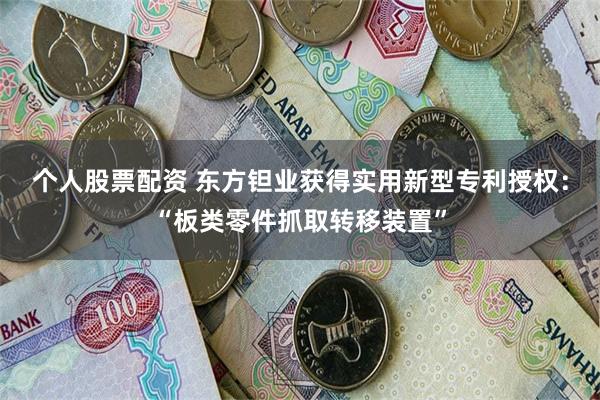 个人股票配资 东方钽业获得实用新型专利授权：“板类零件抓取转