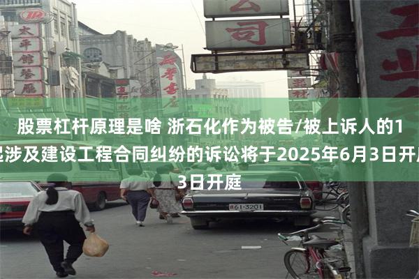 股票杠杆原理是啥 浙石化作为被告/被上诉人的1起涉及建设工程