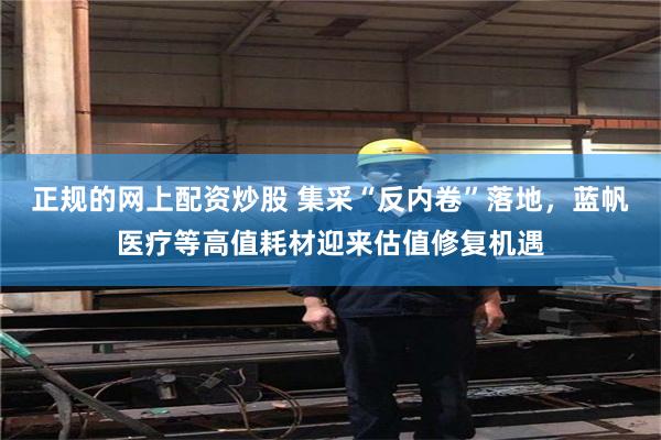 正规的网上配资炒股 集采“反内卷”落地，蓝帆医疗等高值耗材迎