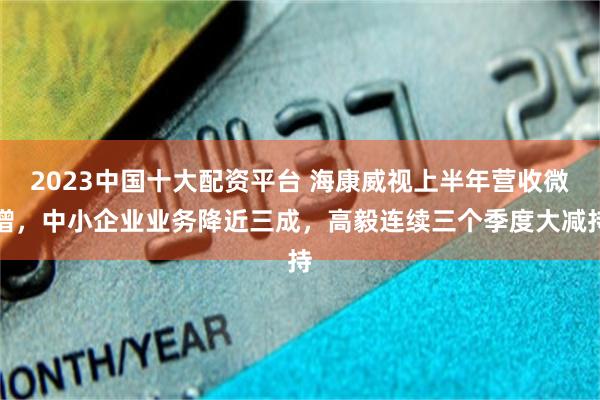 2023中国十大配资平台 海康威视上半年营收微增，中小企业业