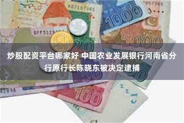 炒股配资平台哪家好 中国农业发展银行河南省分行原行长陈晓东被