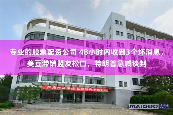专业的股票配资公司 48小时内收到3个坏消息，美豆滞销盟友松