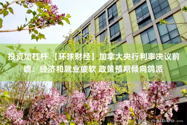 投资加杠杆 【环球财经】加拿大央行利率决议前瞻：经济和就业疲